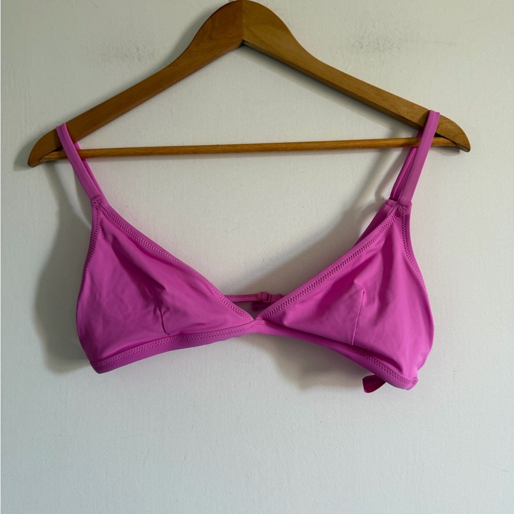 SKIMS Neon Orchid Pink Swim Adjustable Triangle Bikini Top size Large EUC - Picture 5 of 9